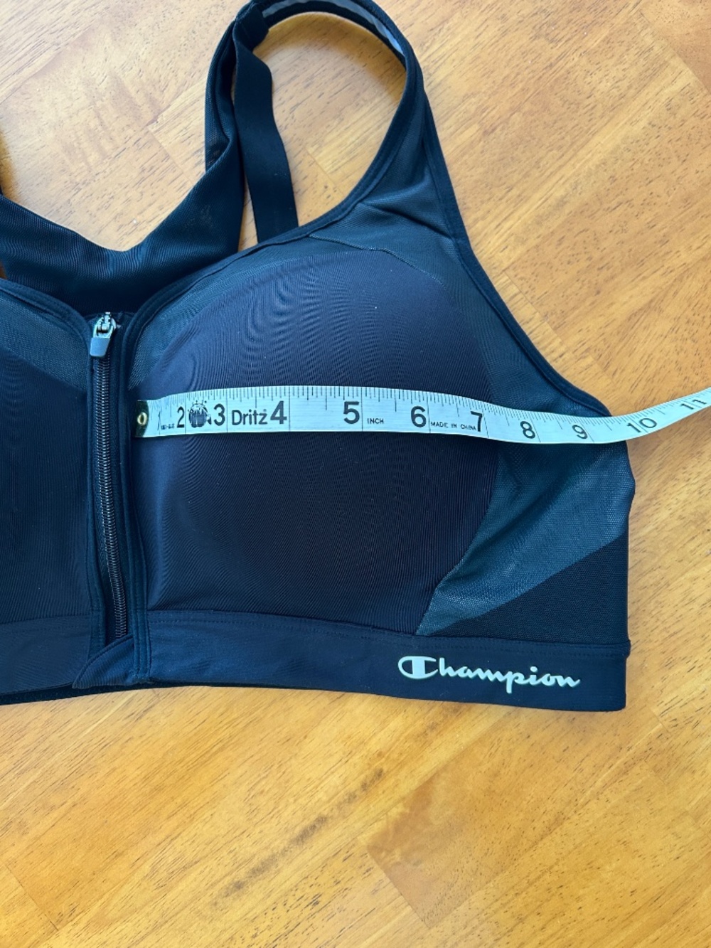 Champion Black Front-Zip Supportive Sports Bra, X Large Sizing - See Photos - Picture 9 of 9